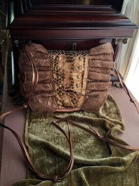 Carlos Falchi Chi copper metallic crossbody bag, so soft & gorgeous